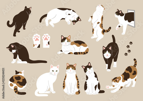猫のイラスト素材セット