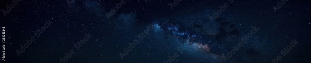 Fototapeta premium Dark sky with twinkling stars against a black canvas, astronomy, galaxy, stars