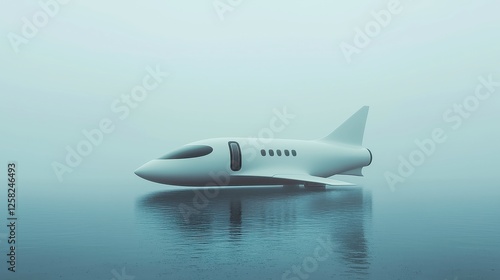 Futuristic Shuttle Symbolizing Boundless Business Growth, a sleek shuttle soaring through an open sky, embodying innovation and limitless potential in a minimalist backdrop photo