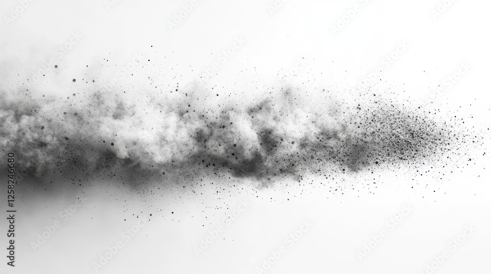 Fototapeta premium Abstract smoke cloud explosion on white background