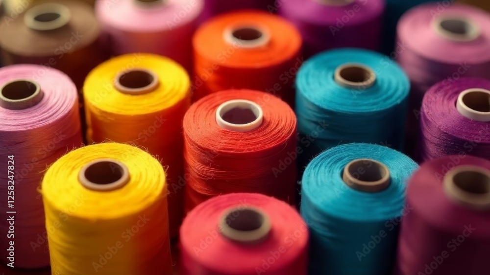 pile of threads of different colors close-up pile of threads of different colors close-up