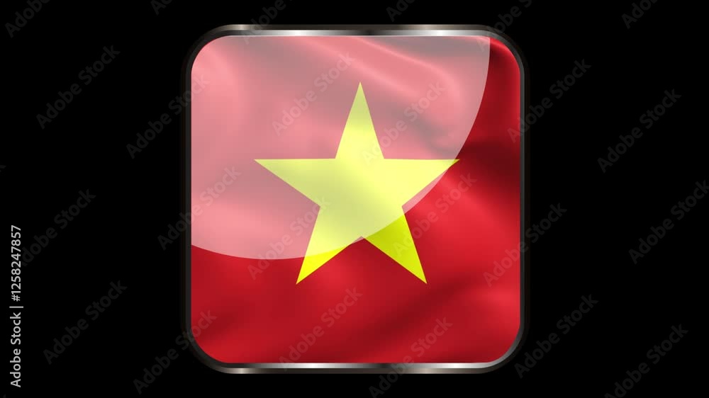 Vietnam Flag Waving in 3D Rectangular Shape with transparent background Vietnam Flag Waving in 3D Rectangular Shape with transparent background