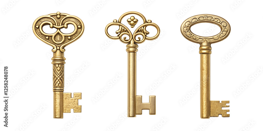 Golden Key on White Background, Luxury Key Design, Symbol of Success, Elegant Golden Key, PNG Transparent Golden Key on White Background, Luxury Key Design, Symbol of Success, Elegant Golden Key, PNG Transparent