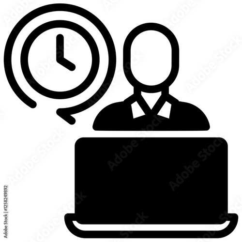 full time job vector glyph icon