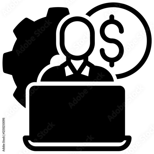 self employed vector glyph icon