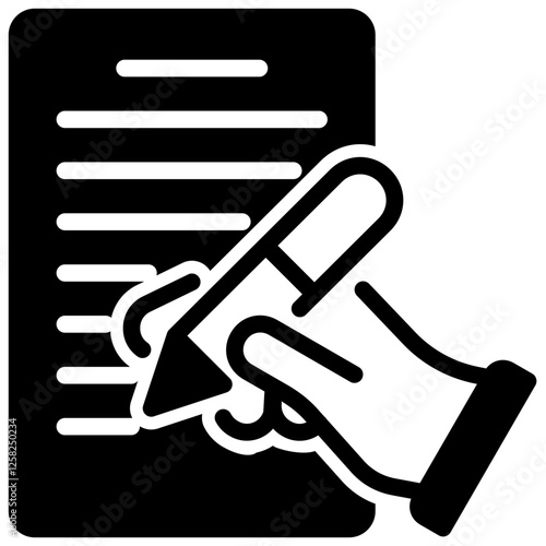 writing vector glyph icon