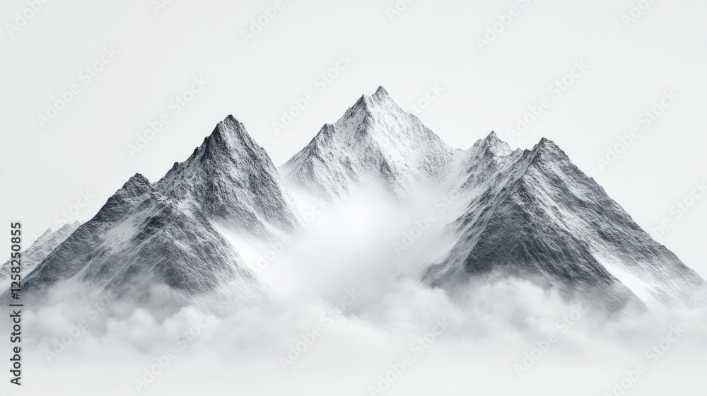 Obraz premium Modern open space office interior design with blank white walls and natural light in mountains