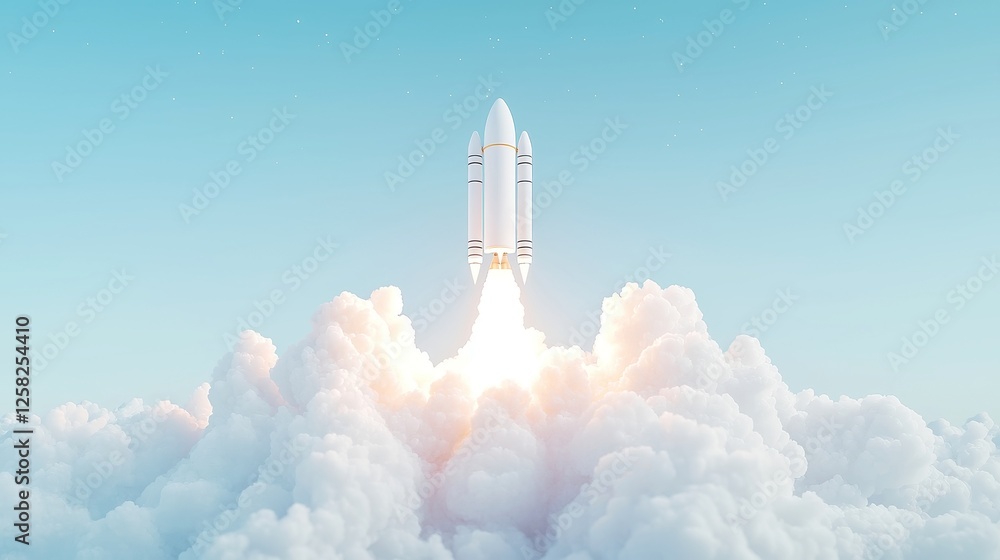 Naklejka premium Futuristic Market Research Launch, dynamic visuals of analytics and data trends, sleek minimalist design, expansive backdrop symbolizing innovation and exploration.