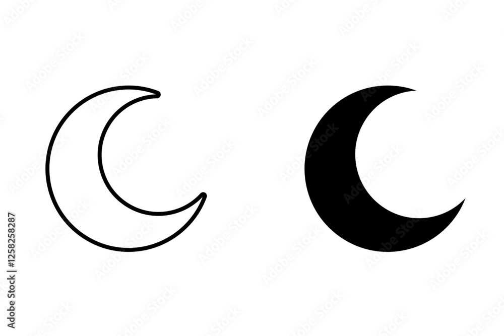 Fototapeta premium Moon Icon. Night sign. symbol for mobile concept and web design. vector illustration
