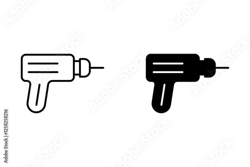 Set of Drill icons. for mobile concept and web design. vector illustration on white background