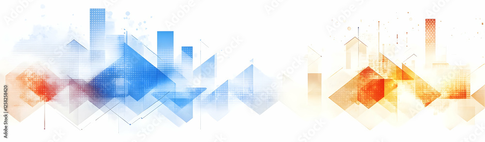Fototapeta premium Abstract city skyline, dual tones