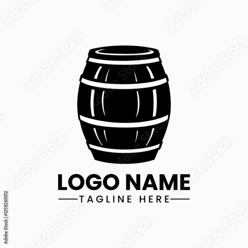 Barrel logo vector barrel hand drawn vector illustrations. Wooden sketch drawing label