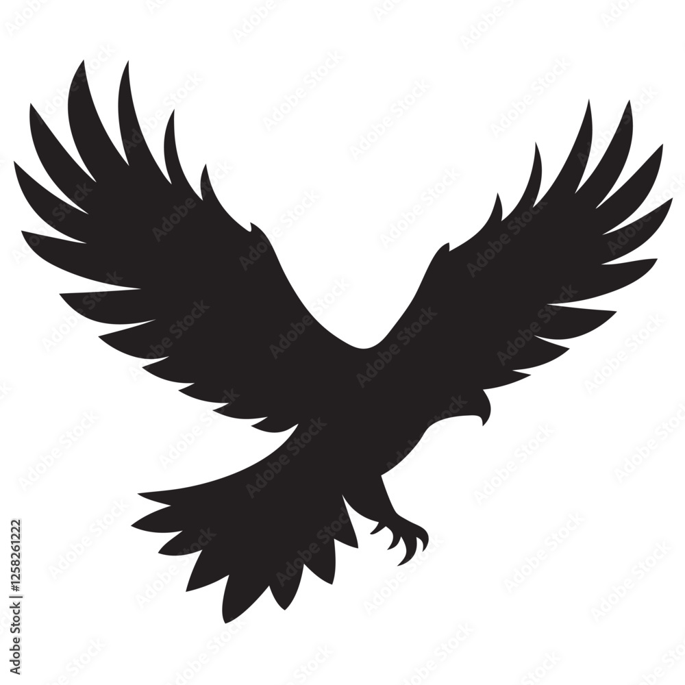Obraz premium Silhouette of an eagle bird in flight