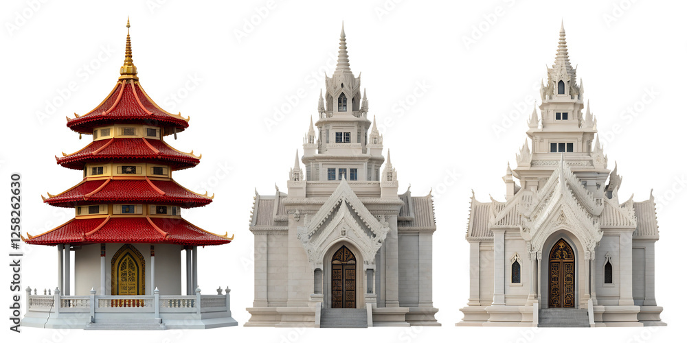Temple on White Background, Historic Architecture, Ancient Temple, Religious Landmark, PNG Transparent Temple on White Background, Historic Architecture, Ancient Temple, Religious Landmark, PNG Transparent
