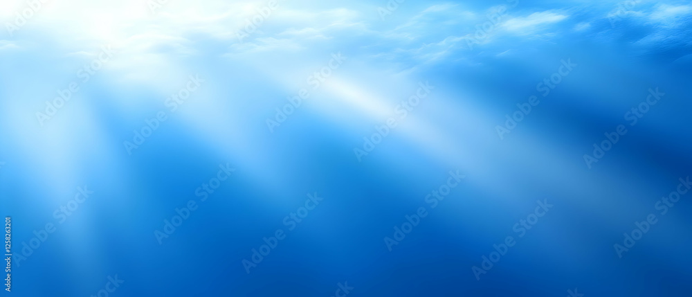 Sunbeams through clouds, blue sky, serenity Sunbeams through clouds, blue sky, serenity