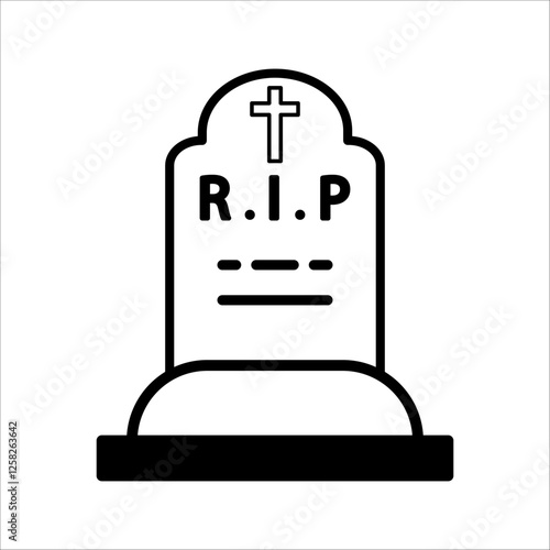 tombstone line icon.Tombstone outline vector sign