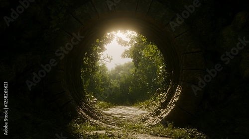 Wallpaper Mural Tunnel Vision Green Foliage Perspective with Lush Environment and Natural Light Aperture View Torontodigital.ca