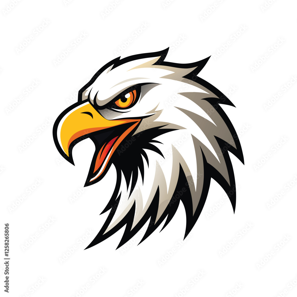 Fototapeta premium american bald angry eagle head vector