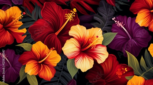 Wallpaper Mural Seamless pattern with flowers a?" A modern minimalist floral design with delicate line-art flowers, monochrome aesthetics, and subtle gold accents. Torontodigital.ca