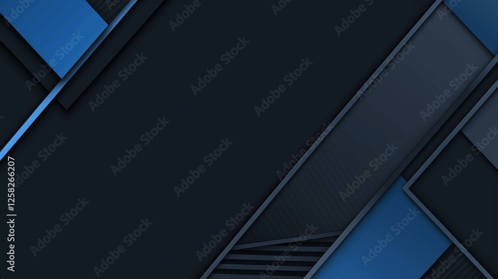 Fototapeta premium Abstract minimalist wallpaper with intersecting geometric forms on Blue background. Featuring white space in the center for text, ideal for design templates and modern banners.