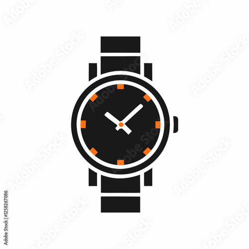 Minimalist Wristwatch Icon for Timepiece Branding.