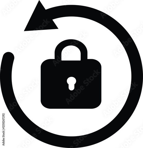 Rotate lock icon. Update rotation locked symbol. Reset password sign. flat style.