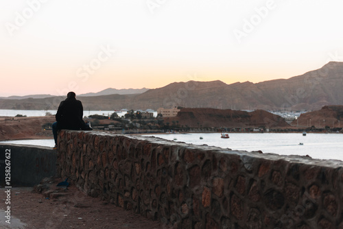 view over the harbour and mountains