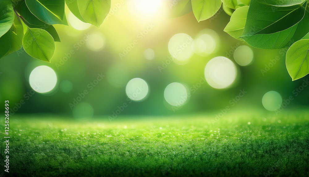 Obraz premium bokeh vibrant green nature heritage green backgrounds sunlight
