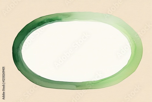 Green Watercolor Frame with Soft Edges for Creative Designs