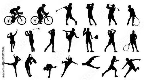 Silhouette von Menschen beim Sport
