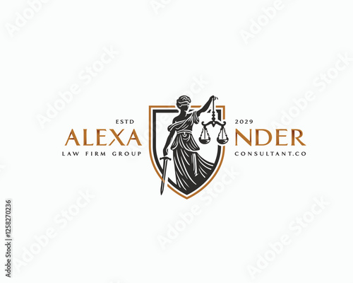 Vintage unique goddess Legal and Law Firm logo template logo for justice business 