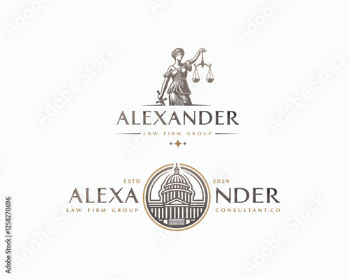 Vintage unique goddess Legal and Law Firm logo template logo for justice business 