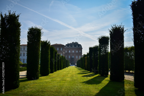 Photography The Reggia of Venaria Gardens, in Venaria Reale, Near Turin, Italy and its buildings magnificence, have deserved the appellation of italian Versailles