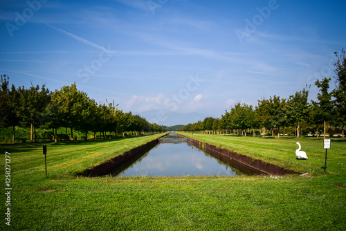 Fényképezés The Reggia of Venaria Gardens, in Venaria Reale, Near Turin, Italy and its buildings magnificence, have deserved the appellation of italian Versailles