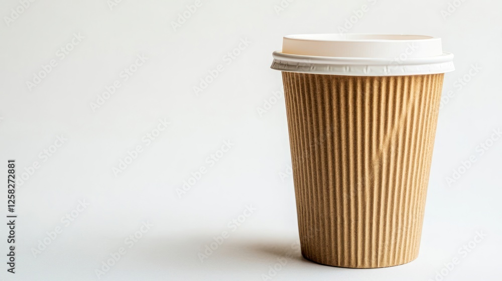 Brown paper coffee cup isolated on a white background, showcasing its eco-friendly design and natural texture. Brown paper coffee cup isolated on a white background, showcasing its eco-friendly design and natural texture.