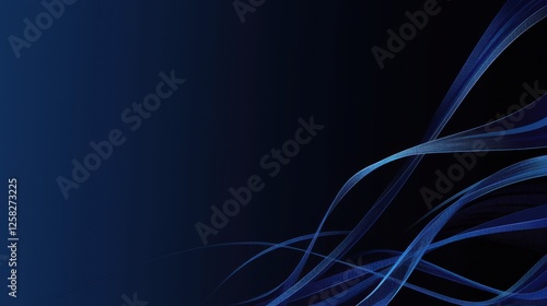 Minimalist abstract wallpaper with waves on a Blue background. Banner template with white space for text, suitable for modern and professional design applications.