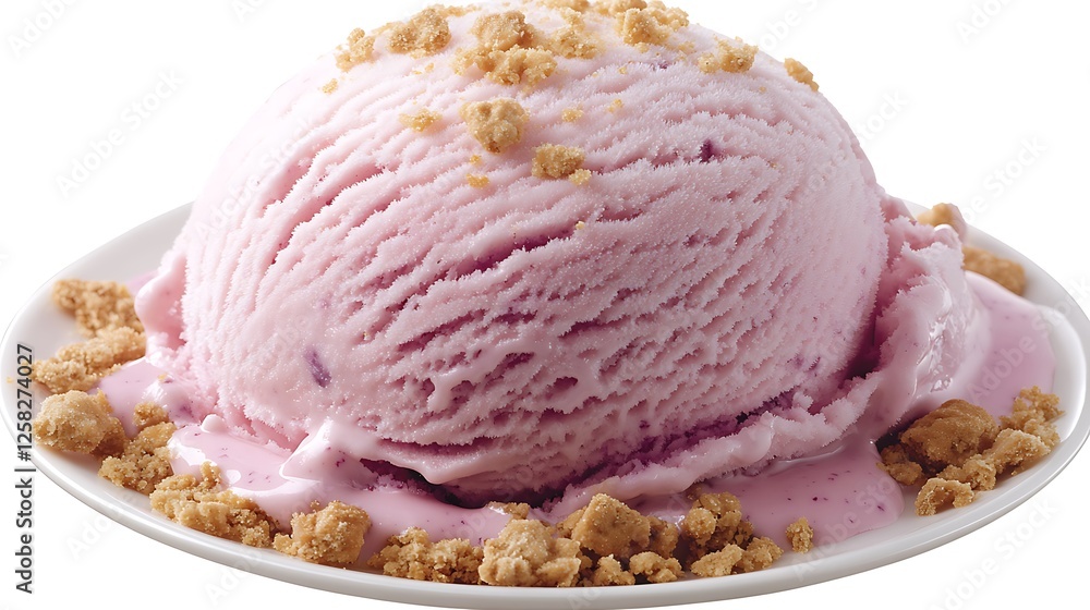 Blueberry cheesecake ice cream scoop with a graham cracker crumble Blueberry cheesecake ice cream scoop with a graham cracker crumble