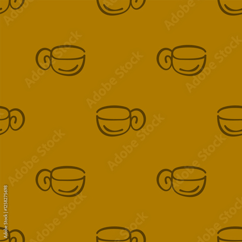 Coffee and Cafe pattern background. Vintage Coffee Doodle Pattern background. cafe pattern background. Cafe Themed Coffee Bean Pattern background.