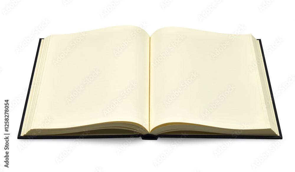 An open book with blank creamy pages, displayed in a clean and isolated background. Perfect for design mockups, journaling concepts, or creative presentations. An open book with blank creamy pages, displayed in a clean and isolated background. Perfect for design mockups, journaling concepts, or creative presentations.