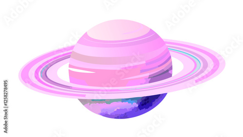 美しい土星のイラスト