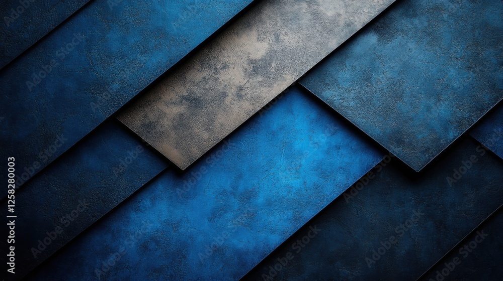 Photo of Blue background with minimalist angular shapes for design, banner template, white space in the center of the page for text. Abstract geometric wallpaper. Photo of Blue background with minimalist angular shapes for design, banner template, white space in the center of the page for text. Abstract geometric wallpaper.