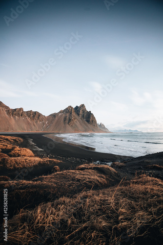Stokksnes beach and Vestrahorn mountain