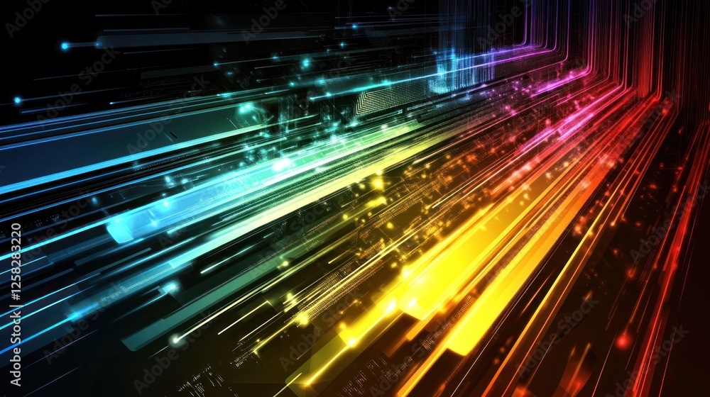 Abstract colorful light streaks, digital art. Abstract colorful light streaks, digital art.