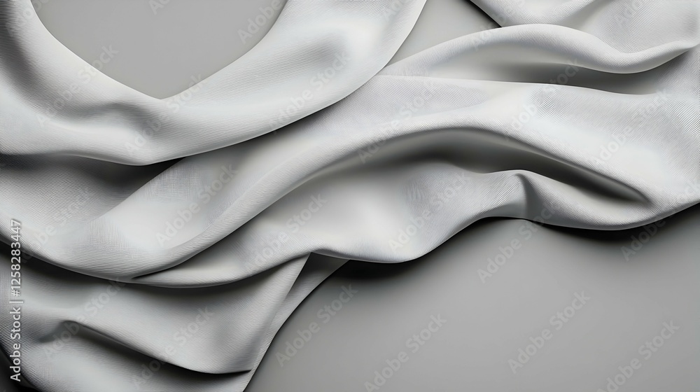 Obraz premium White Fabric Draped on Grey Background