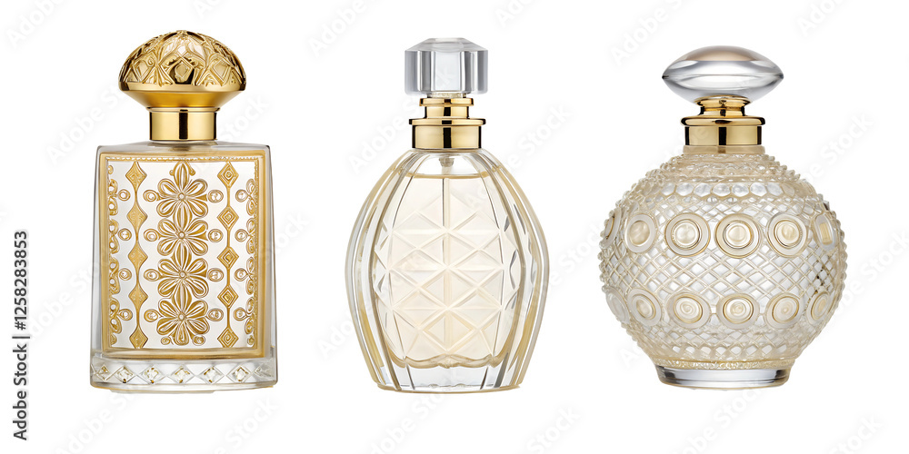 Perfume Bottle on White Background, Elegant Fragrance Product Display, PNG Transparent Perfume Bottle on White Background, Elegant Fragrance Product Display, PNG Transparent