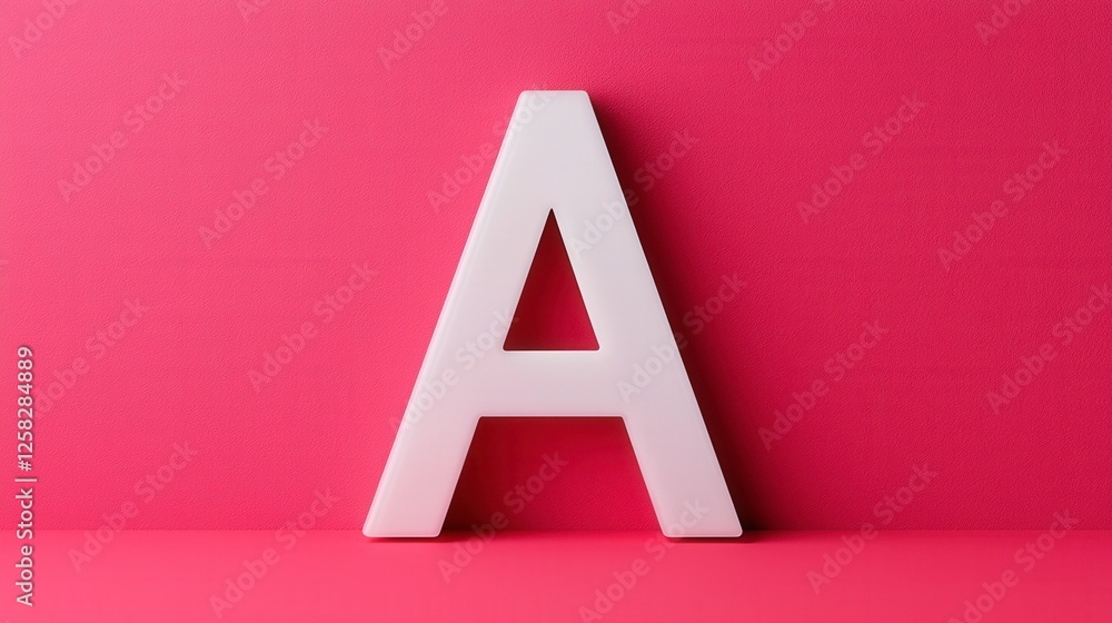 large white acrylic letter stands against minimalist red background, creating striking contrast. backlit effect highlights letter clean lines and modern design large white acrylic letter stands against minimalist red background, creating striking contrast. backlit effect highlights letter clean lines and modern design