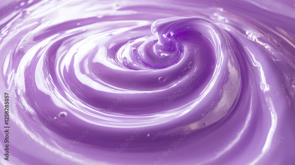 Purple melted milk swirl on white background. Sour cream or yogurt swirl texture Purple melted milk swirl on white background. Sour cream or yogurt swirl texture
