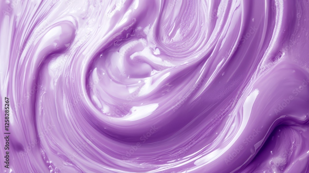 Purple melted milk swirl on white background. Sour cream or yogurt swirl texture Purple melted milk swirl on white background. Sour cream or yogurt swirl texture