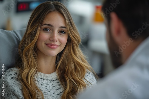 Wallpaper Mural Woman listens to doctor's advice, office background Torontodigital.ca