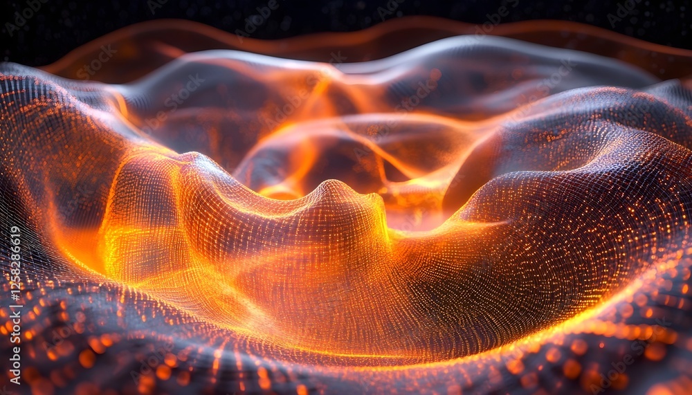 Fototapeta premium Abstract Orange Glowing Wave Background Texture